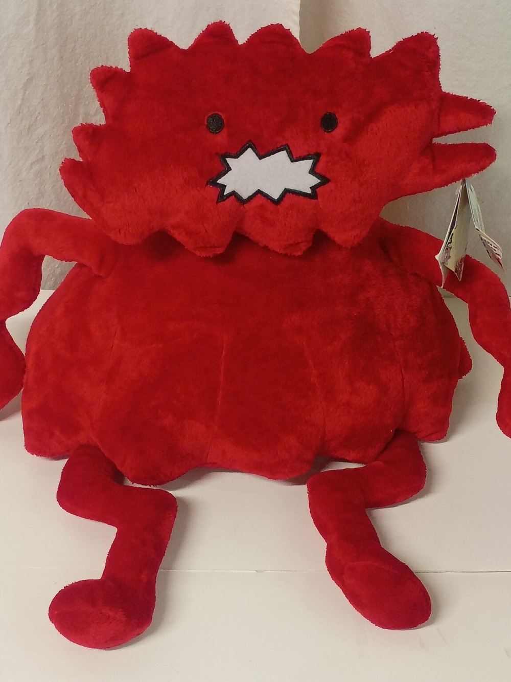 PANIC MONSTER Red Plush  Stuffed Toy - Soft Kids & Adult Plushie USED With Tags